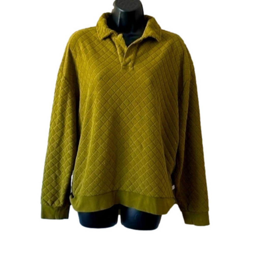 urban outfitters unisex long sleeve shirt diamond popover Small green